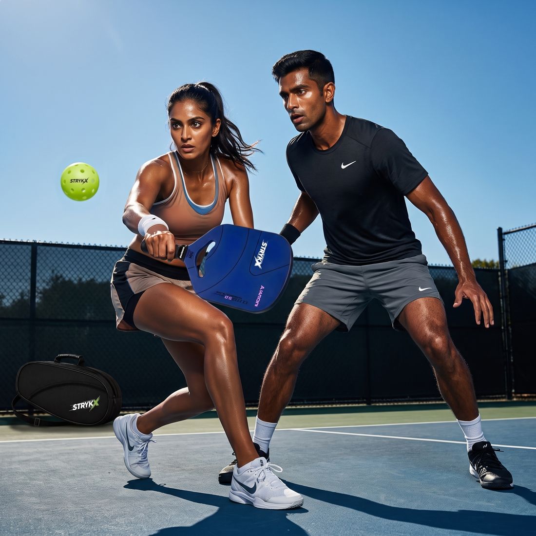 Player moving quickly with a STRYKX Pro 4.0 paddle