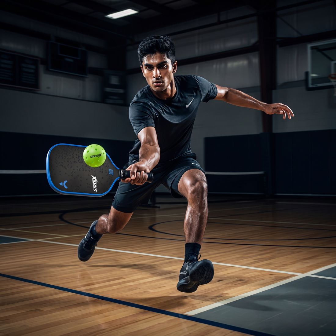 Doubles pickleball partner communicating during a poach