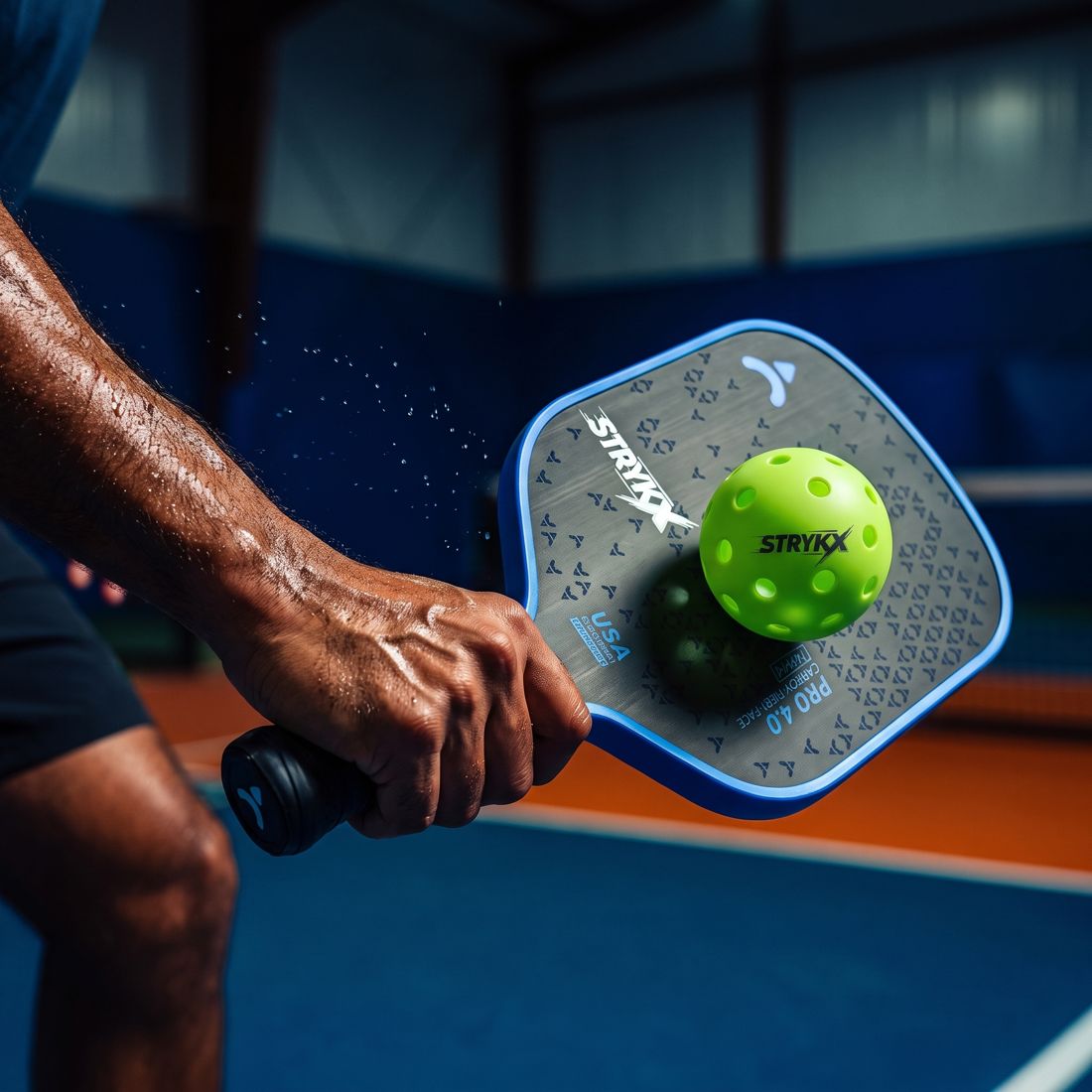 Player practising on a pickleball court